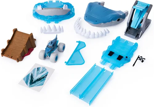 Miniatura 7 de Monster Jam, set de juego oficial de Megalodon Mayhem con camión monstruo fundido a presión exclusivo a escala 1:64