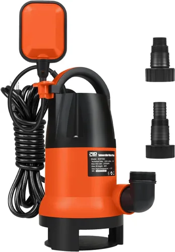 Bomba de sumidero, Prostormer 1HP 3700GPH Bomba sumergible para agua limpia/sucia con interruptor automático de flotación para alberca, estanque,