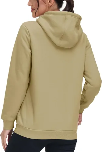 Miniatura 115 de MAGCOMSEN Sudaderas con capucha para mujer, con forro de sherpa, de vellón, para invierno, cálido, pesado, de algodón, con bolsillo