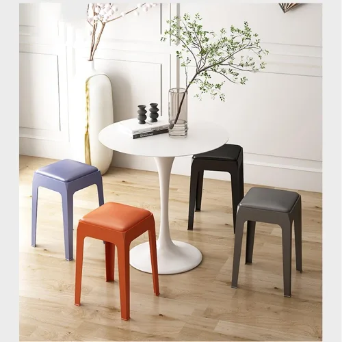 Miniatura 6 de ZJIEX Taburetes de bar modernos de plástico para mostrador, silla de isla de cocina sin brazos, taburete de encimera sin espalda, taburetes