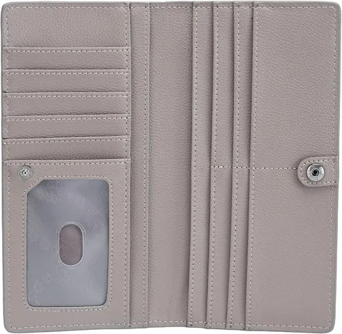 Miniatura 3 de Bveyzi Billeteras de cuero ultrafino con bloqueo RFID para tarjetas de crédito, billetera plegable para mujer