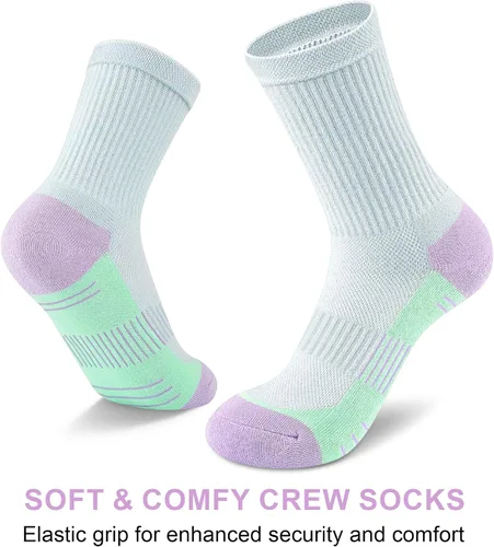 Miniatura 5 de cuangya Calcetines deportivos de compresión acolchados para mujer, 5 pares