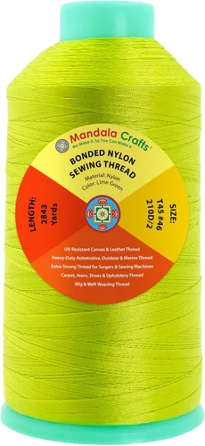 Miniatura 40 de Mandala Crafts - Hilo de nailon para coser cuero, tapicería, mezclilla y para trenzar el pelo; resistente, 1500 yardas, tamaño 69 T70 Marrón