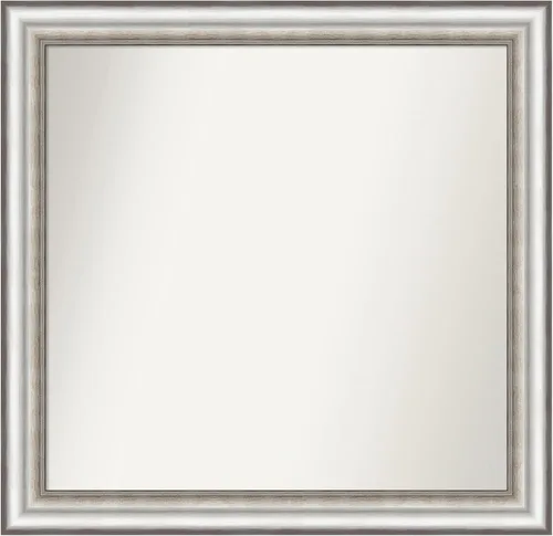 Miniatura 228 de Amanti Art Espejo de baño plateado para sobre el fregadero, 26 x 26 pulgadas, espejo cuadrado de plata antigua, marco de madera tradicional mediano