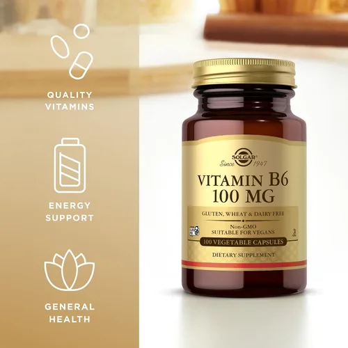 Miniatura 4 de Solgar, Vitamina B6 100 Mg Cápsulas Vegetales, Recuento
