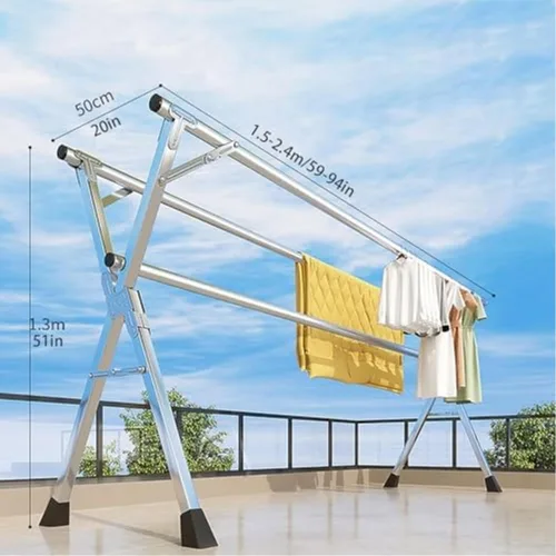 Miniatura 2 de Estante de secado ajustable para ropa interior y exterior, soporte plegable de acero inoxidable, colgador de ropa resistente