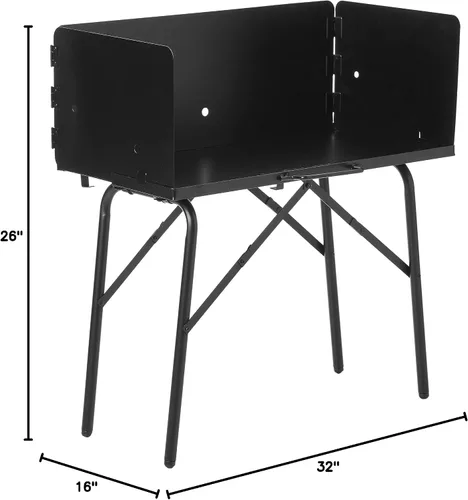 Miniatura 3 de Lodge mesa de cocina plegable de acero, para exteriores, 16 pulgadas x 32 pulgadas x 26 pulgadas, color negro