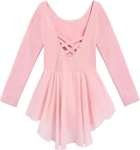 Miniatura 8 de Arshiner - Vestido de ballet con leotardo clásico de manga larga para niña