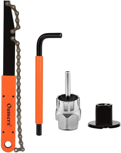 Miniatura 9 de Oumers Herramienta de extracción de casete de bicicleta, herramienta de extracción de rueda libre de casete con látigo de cadena y llave auxiliar