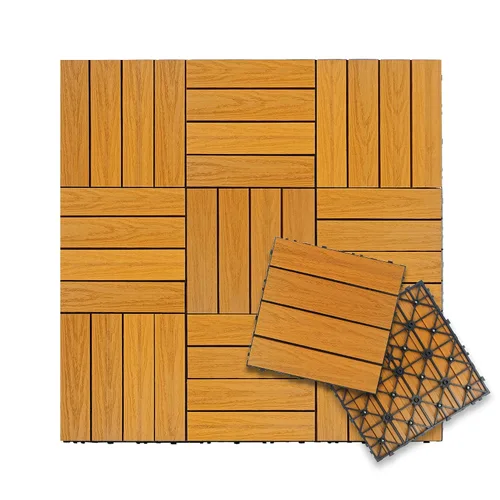 Miniatura 14 de NewTechWood UltraShield Naturale - Azulejo compuesto para exteriores (1 pie x 1 pie), color rosa de Seúl (10 pies cuadrados por caja)