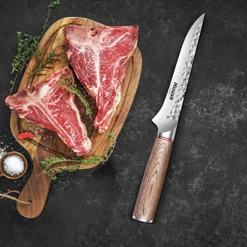 Miniatura 5 de Huusk Cuchillo deshuesador para cortar carne, cuchillo de filete japonés forjado a mano de 6.5 pulgadas para carne, pescado, aves de corral