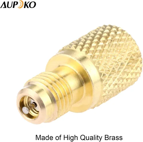 Miniatura 6 de Adaptador de ajuste de latón R134A, 1/4" macho a 1/2" hembra para tanque de refrigerante con núcleo de válvula, se adapta al sistema de refrigerante