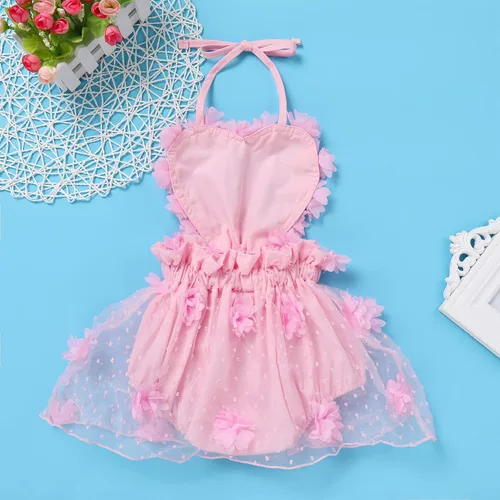 Miniatura 3 de ODASDO Conjunto de ropa de 2 piezas para bebé niña para primer cumpleaños con encaje y tutú de tul con diadema, conjunto de ropa de 2 piezas