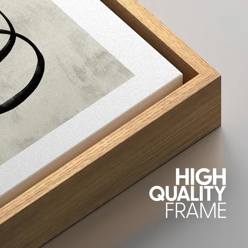 Miniatura 580 de SIGNWIN Lienzo enmarcado para pared, arte con pinceladas de flujo neutro en tonos beige abstractos, ilustraciones, arte moderno, decorativo
