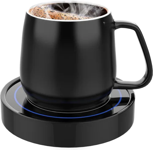 Calentador de café con juego de tazas, calentador eléctrico de tazas para escritorio, oficina, uso doméstico, calentador de velas con interruptor