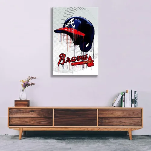 Miniatura 5 de NOUCAN - Póster de béisbol de la ciudad de Atlanta, arte de pared para sala de estar, imagen grande para los fanáticos NOUCAN