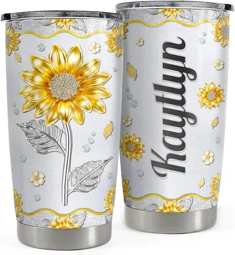 Miniatura 9 de SANDJEST Vaso personalizado de gato negro con texto en inglés «Just A Girls Who Loves Cat», vasos de 20 onzas y 30 onzas con tapa, regalo