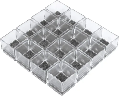 Miniatura 7 de Anwenk Protectores cuadrados de suelo para patas de silla de 1 x 1 pulgada con almohadillas de fieltro de 1 pulgada y 1 pulgada, protectores Paquete