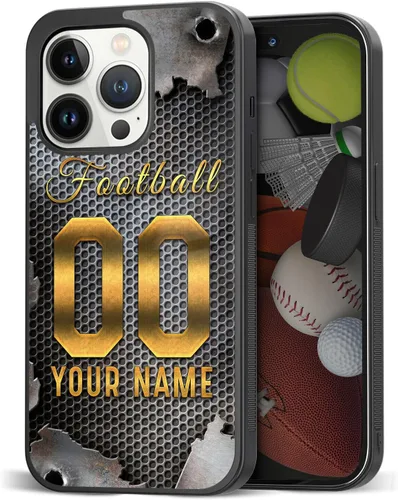 Miniatura 17 de Fundas de teléfono personalizadas con nombre, diseño vintage con textura de metal para iPhone 6, 7, 8, 11, 12, 13, 14, 15, 16, 17 Pro Max Plus Mini