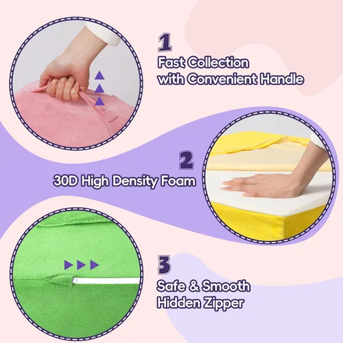 Miniatura 6 de 4 piezas de bloques de espuma para escalar para niños pequeños, gimnasio de escalada para bebés con espuma de ultra alta densidad para gatear