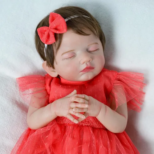 Miniatura 9 de SCOM Muñecas Bebé Reborn Niña de 20 Pulgadas, Recién Nacida Realista, Muñecas Bebé Durmiendo Niña, con Cuerpo de Tela Suave con Peso, Extremidades
