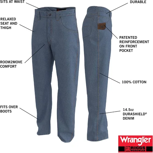 Miniatura 6 de Wrangler Riggs Workwear Jeans de cinco bolsillos de ajuste relajado para hombre