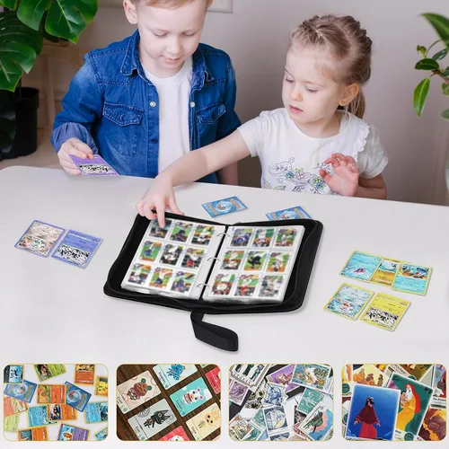 Miniatura 7 de Carpeta de Tarjetas de Fútbol con 900 Bolsillos con 50 Fundas Removibles, Carpeta Portátil para Tarjetas Deportivas de Intercambio, Álbum