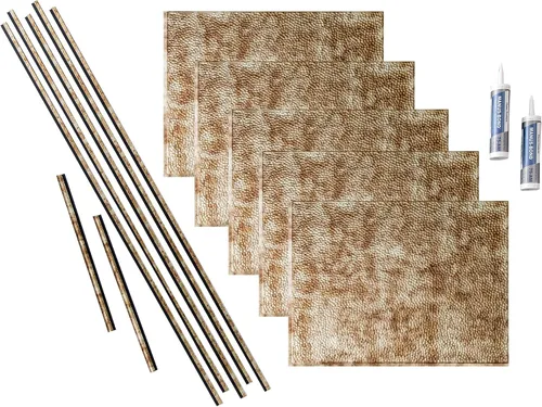 Miniatura 11 de FASÄDE Kit de protector contra salpicaduras de vinilo decorativo martillado de 15 pies cuadrados en bronce antiguo