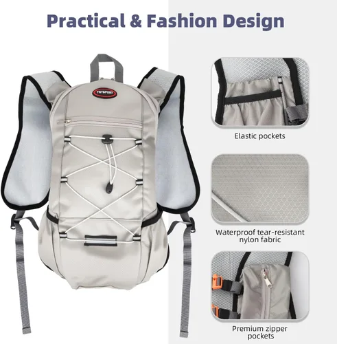 Miniatura 2 de 2 Pack Hydration Backpack Pack with 2L Hydration Bladders, TNYSPORT Lightweight Breathable Water Backpack with Multiple Pockets, Reinforced Shoulder