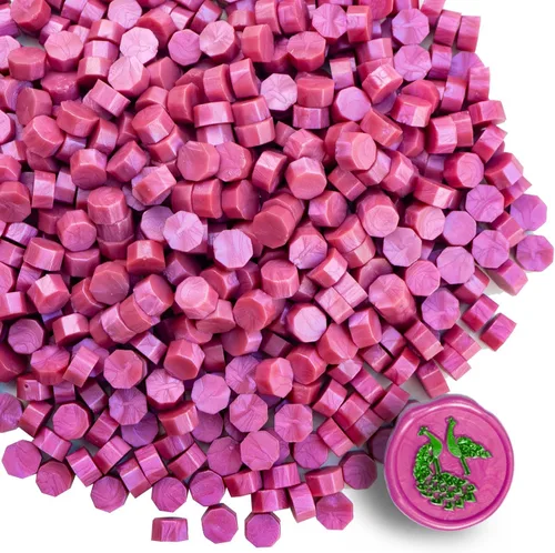 Cuentas de sello de cera de alta calidad, 520 bolitas de sellado rosa rosa para cartas, tarjetas de felicitación, botellas de vino y manualidades,