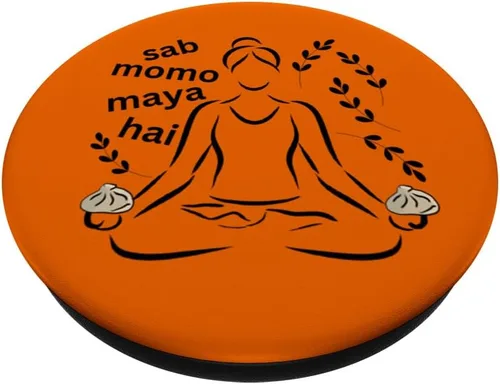 Miniatura 2 de Paz Amor Yoga Momo Comida Pun Meditación Hindi Divertido PopSockets Estándar PopGrip