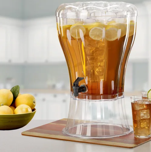 Miniatura 2 de Irrompible 3.5 galones dispensador de bebidas con extraíbles hielos Buddeez, Transparente