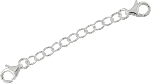 Miniatura 3 de egemmall Extensor de conector de cadena de collar de plata de ley/cadena de seguridad con cierre de langosta