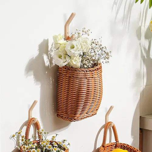 Miniatura 4 de Ganchos de Pared de Madera Natural, Paquete de 4 Ganchos de Abrigo de Madera Montados en la Pared, Gancho Colgador de Clavija de Madera Decorativo