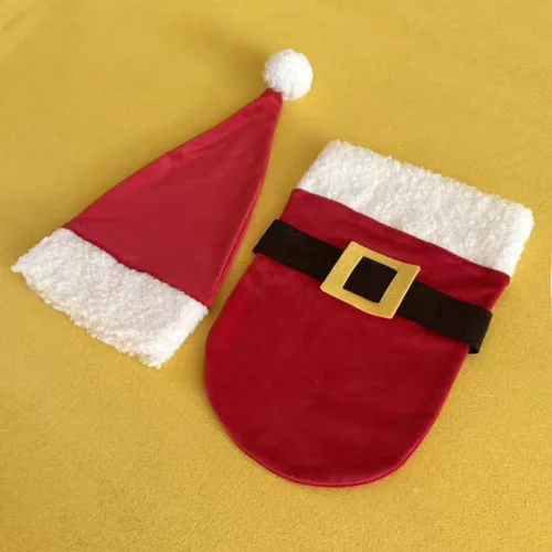 Miniatura 6 de Ropa de Navidad para recién nacido, accesorios para sesión de fotos, ropa de ganchillo, pantalones de sombrero rojo de Papá Noel, accesorios
