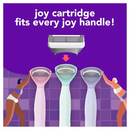 Miniatura 4 de joy Recambios de cuchillas de afeitar para mujer, 8 unidades, morado, Lubrastrip para ayudar a evitar la irritación de la piel