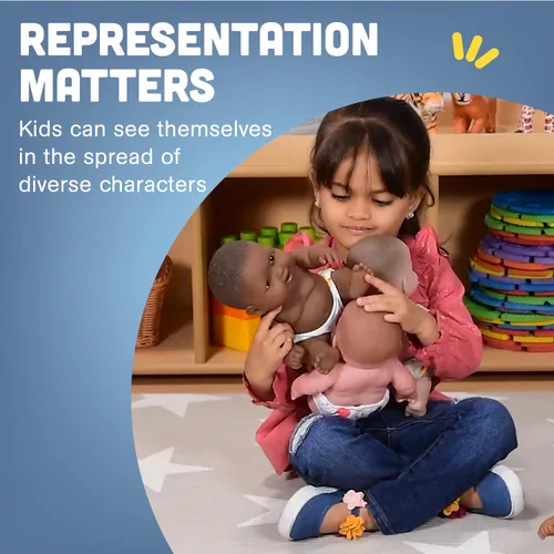 Miniatura 7 de Constructive Playthings Muñecas de bebé multiculturales abrazables de 10 pulgadas, juguetes multiétnicos de aprendizaje socio-emocional para niños