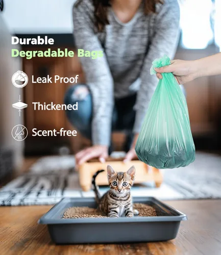 Miniatura 7 de AYOTEE - 200 bolsas de basura pequeñas compostables, bolsas de basura compostables de 1.2 galones, bolsas de compost fuertes sin perfume, se adaptan