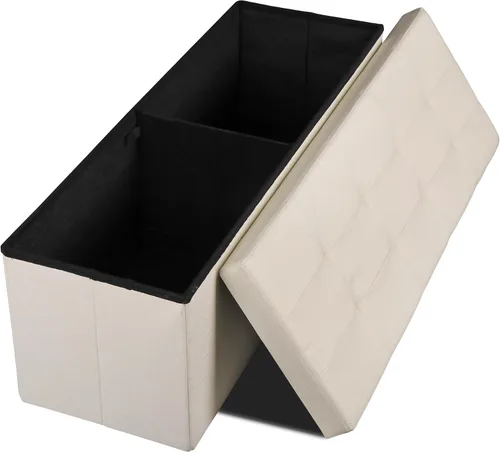 Miniatura 9 de Nova Microdermabrasion Banco de almacenamiento plegable otomano cuadrado de 43 pulgadas, con reposapiés, para dormitorio, sala de estar, soporta