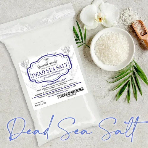 Miniatura 7 de RESURRECTIONbeauty Sal del Mar Muerto 100% pura, sales de baño a granel para spa en casa y exfoliante de sal, baño y remojo de pies, 2 libras