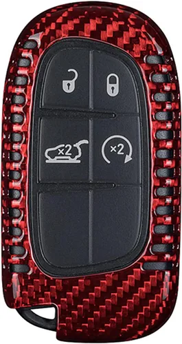 Miniatura 9 de Funda para llavero de fibra de carbono genuina para Jeep Compass Grand Cherokee SRT Renegade Trailhawk Smart Car Remote Key Fob Case para hombres
