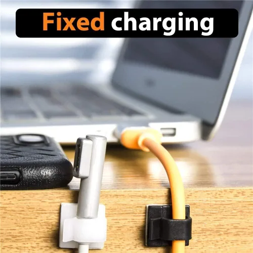 Miniatura 4 de 50 clips para cables, organizador adhesivo de cables, organizador de cables fuerte y duradero para auto, oficina y hogar (negro)