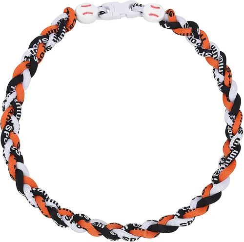 Miniatura 11 de Collar de béisbol de 18 pulgadas, regalos de goteo de béisbol, collares deportivos de tres trenzas, collares de titanio Tornado de cuerda deportiva