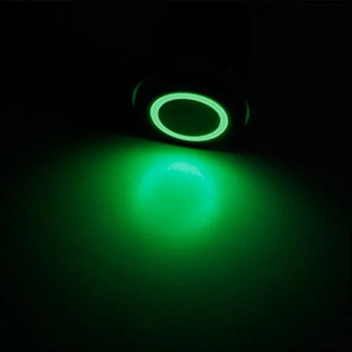 Miniatura 8 de Conexión a corriente con interruptor a botón con luz LED E Support™ de metal con forma ojo de ángel para autos de 16 mm 12V 3A, Verde