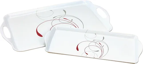 Miniatura 36 de Reston Lloyd Corelle Coordinates charola de melamina con asas, (Tidbit Tray)
