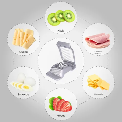 Miniatura 3 de Cortador de huevos para huevos duros, cortador de huevos, fresa, rebanador de tomate de aluminio resistente, alambre de acero inoxidable, multiusos
