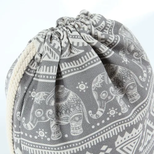 Miniatura 5 de Miomao Mochila con cordón de elefante, bolsa de gimnasio, mochila deportiva de lona