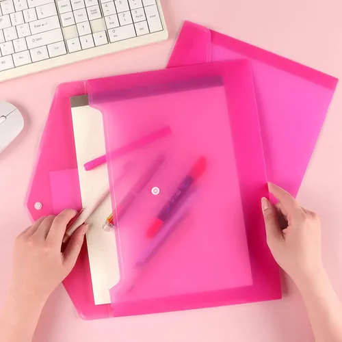 Miniatura 7 de Paquete de 6 carpetas transparentes para documentos, sobres de plástico, sobres de polietileno, sobres para archivos con bolsillo para etiquetas