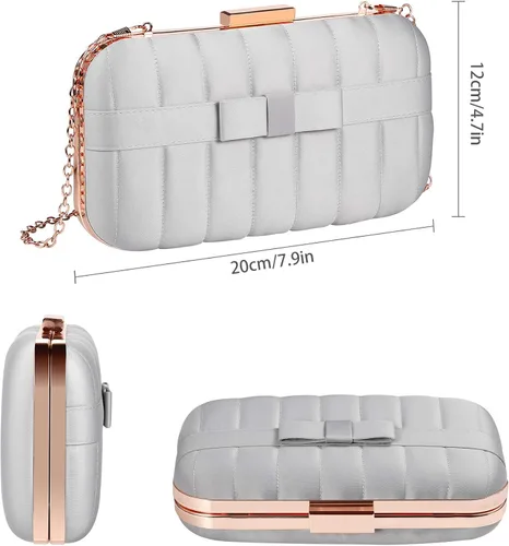 Miniatura 3 de expouch Satin Evening Bag for Women Elegant Clutch Purse Bag Crossbody Handbags for Wedding Party Prom