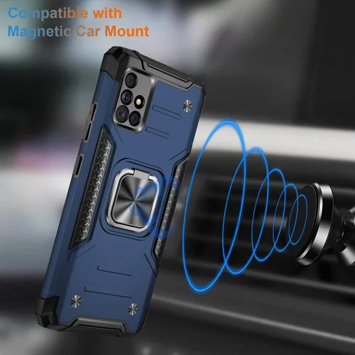 Miniatura 5 de IKAZZ Funda para Galaxy A51 5G con protector de pantalla, doble capa de TPU suave y flexible y policarbonato duro, antideslizante, de cuerpo Azul